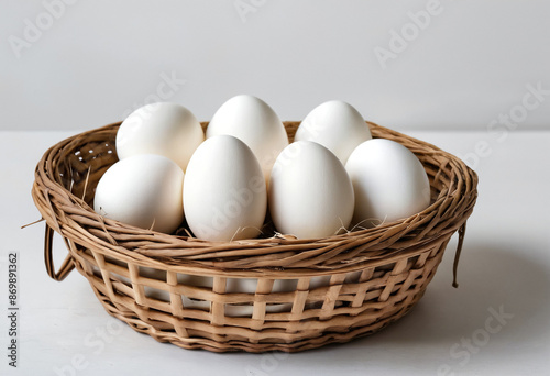 Wallpaper Mural Fresh Eggs in a Woven Basket Torontodigital.ca