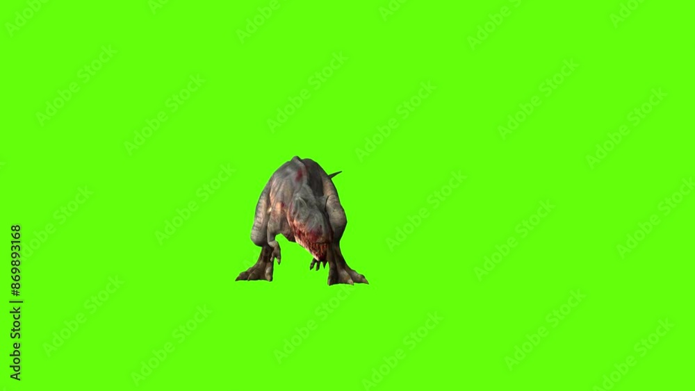 T-rex momma bite step back forward green screen animation 3D rendering T-rex momma bite step back forward green screen animation 3D rendering