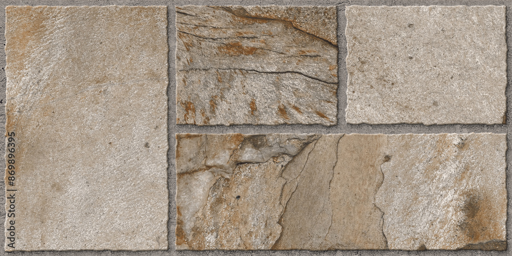 interior exterior tile concept, natural stone wall background, parking ...