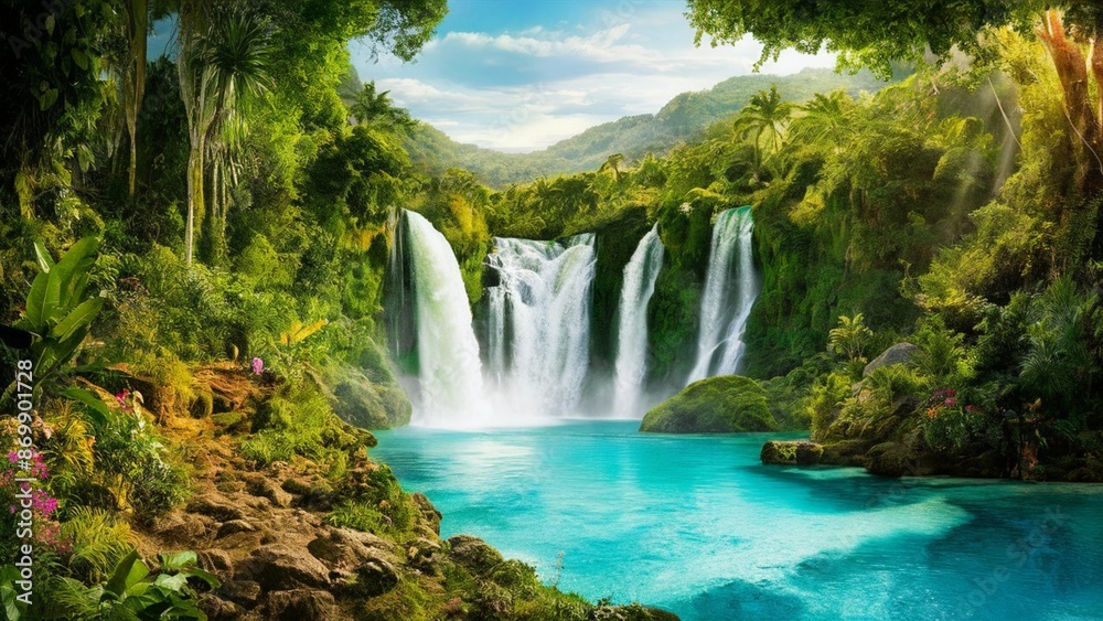 waterfall in plitvice national park waterfall in plitvice national park
