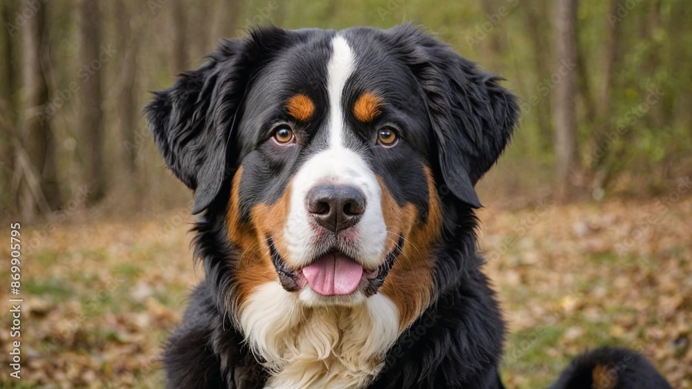 Graceful Bernese Mountain Dog in Monochrome Majesty Graceful Bernese Mountain Dog in Monochrome Majesty