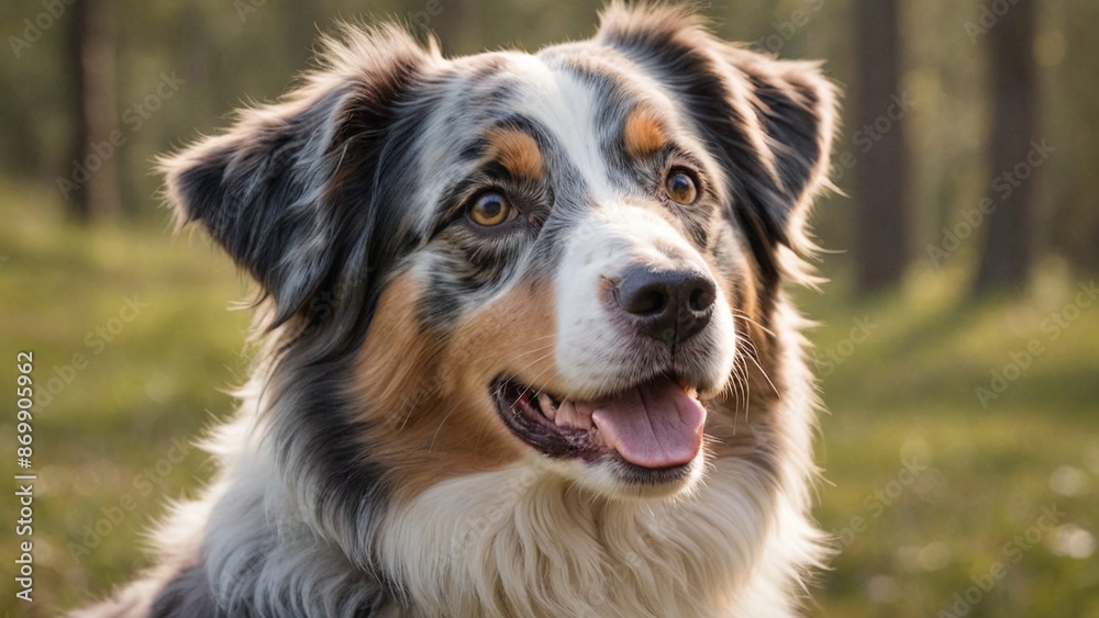 Majestic Australian Shepherd in nature A Portrait of Intelligence and Loyalty