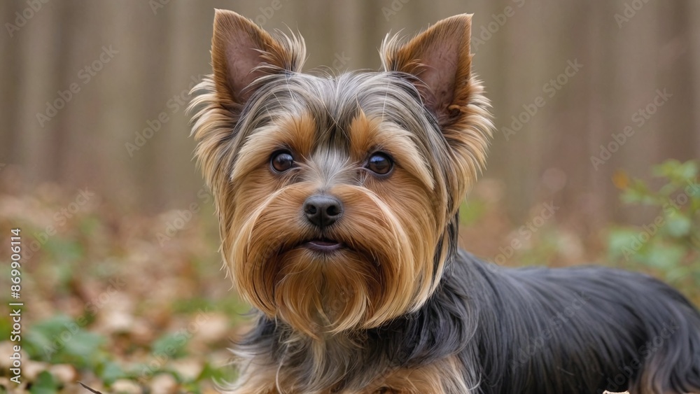 Adorable Yorkshire Terrier A Playful Companion in Shades of Brown and Black Adorable Yorkshire Terrier A Playful Companion in Shades of Brown and Black