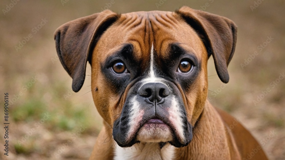 Fototapeta premium Majestic Boxer Canine Beauty in Monochrome