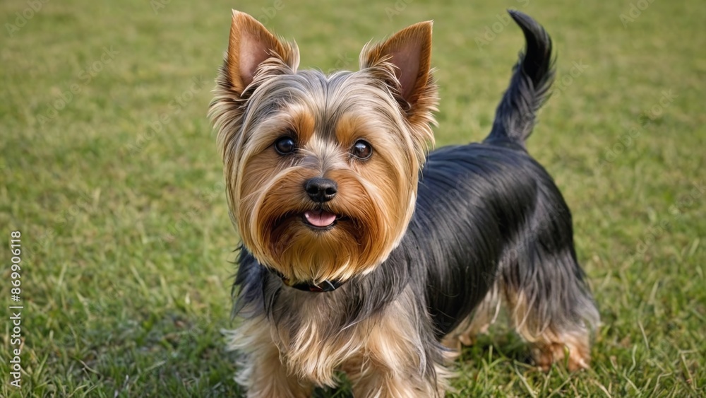 Adorable Yorkshire Terrier A Playful Companion in Shades of Brown and Black Adorable Yorkshire Terrier A Playful Companion in Shades of Brown and Black