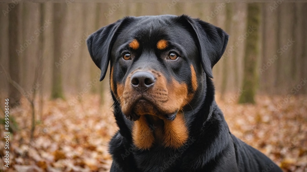 Regal Rottweiler Majestic Canine in Monochrome