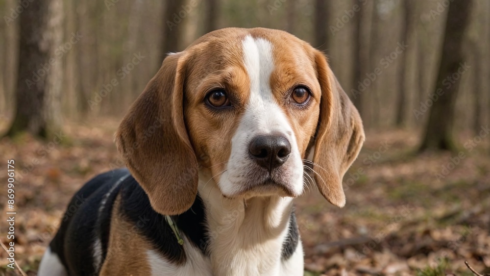 Adorable Beagle Canine Companion in Natural Hues