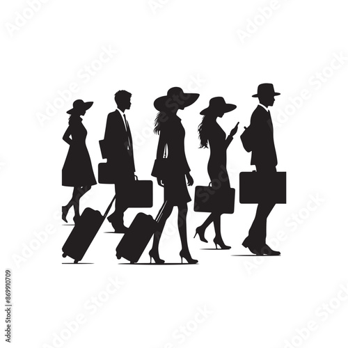 Wallpaper Mural Traveler with Travel Suitcase icon vector. Traveler with Travel Suitcase silhouette isolated white background. Vector Illustration Torontodigital.ca