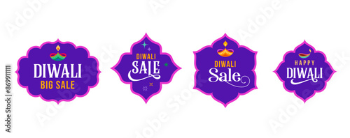 Diwali festival poster, Diwali Sale banner, Diwali background design with lights, peacock, lanterns, candles and flowers