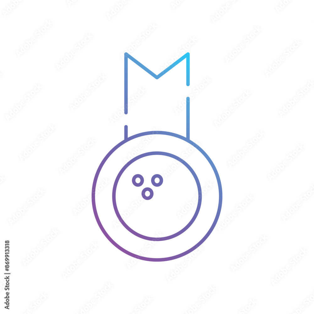 Bowling Medal vector icon Bowling Medal vector icon