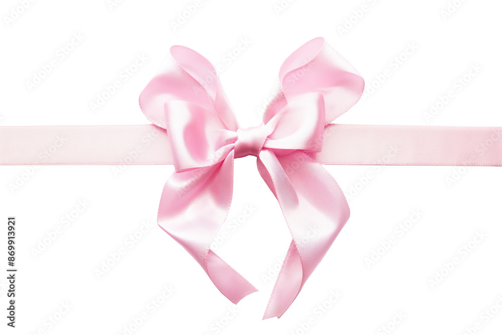 red ribbon with red bow on white background. Generative Ai red ribbon with red bow on white background. Generative Ai