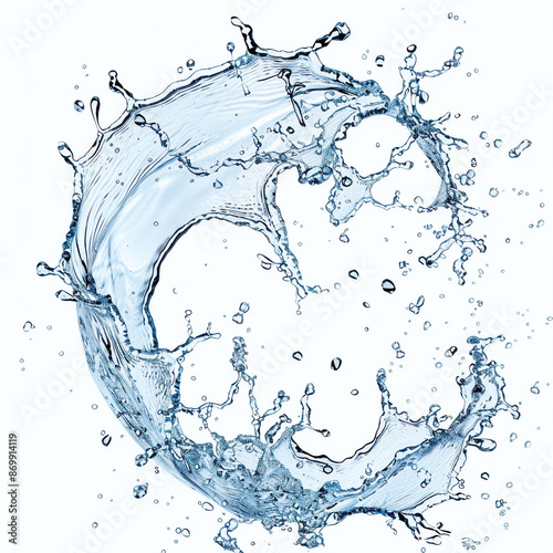 Splash of clear, fresh water on white background photo