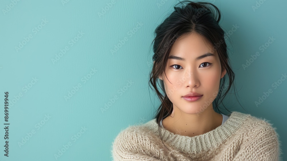 Contemporary Style: Asian Woman in Fashionable Pose Contemporary Style: Asian Woman in Fashionable Pose