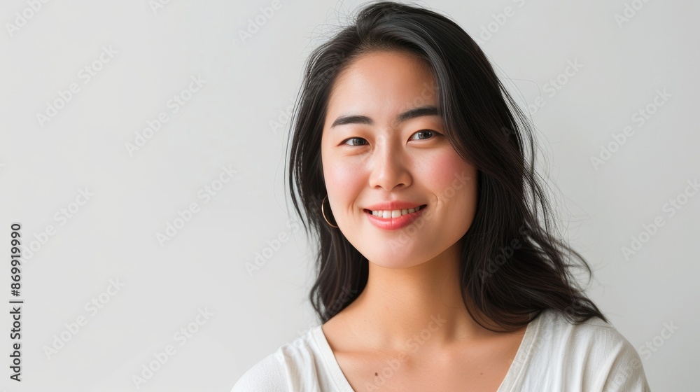 Minimalist Portrait of Asian Woman Lost in Thought Minimalist Portrait of Asian Woman Lost in Thought
