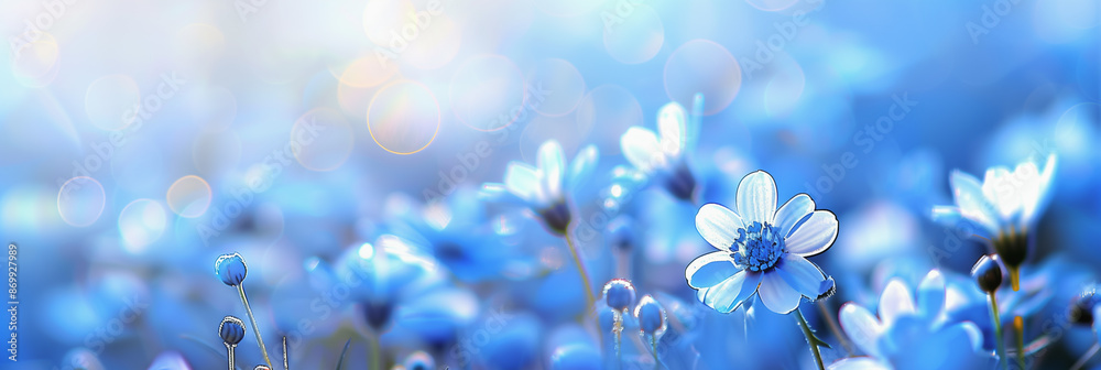 A field of blue flowers in full bloom A field of blue flowers in full bloom