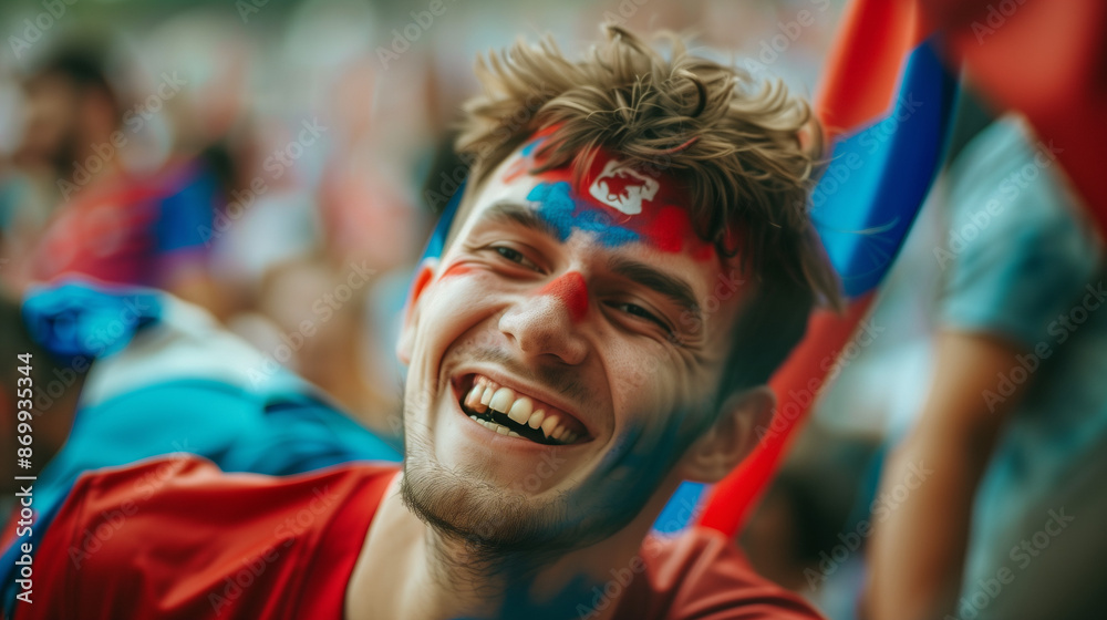 Happy Slovenian soccer supporter Happy Slovenian soccer supporter