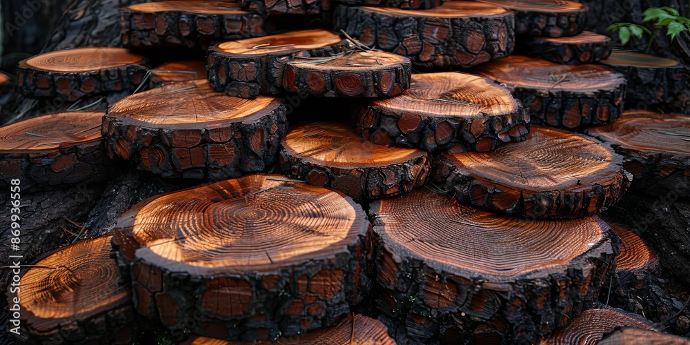 Stack of round wooden tree cut logs natural texture lumberjack art concept Stack of round wooden tree cut logs natural texture lumberjack art concept
