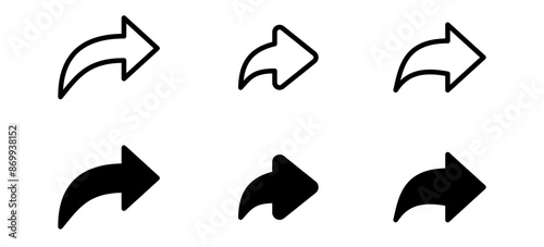 Share icon set. Arrow symbol, Reply send forward icons button. Send message icon. External Link Icon