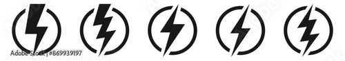 thunder bolt flash icon, flash lightning bolt icon - Electric power icon symbol - Power energy icon sign in filled, thin, line, outline and stroke style for apps and website