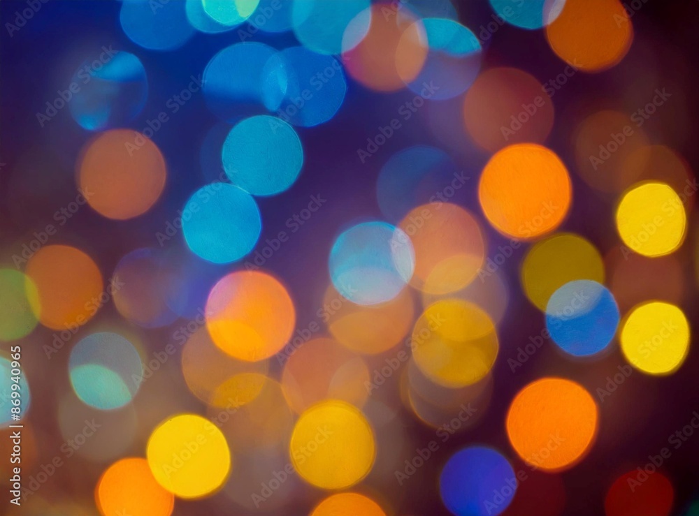 Obraz premium Bokeh effect with golden and blue lights