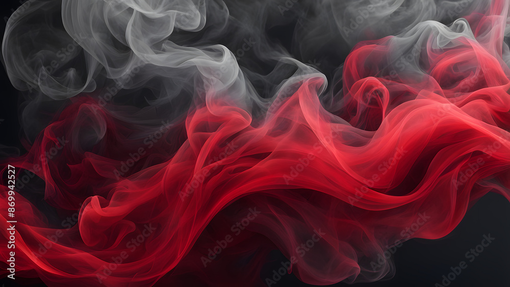 Obraz premium A red and white flame with smoke coming out of it