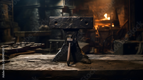Enduring Anvil: A Testament to Age-Old Blacksmithing Traditions in a Rustic Forge