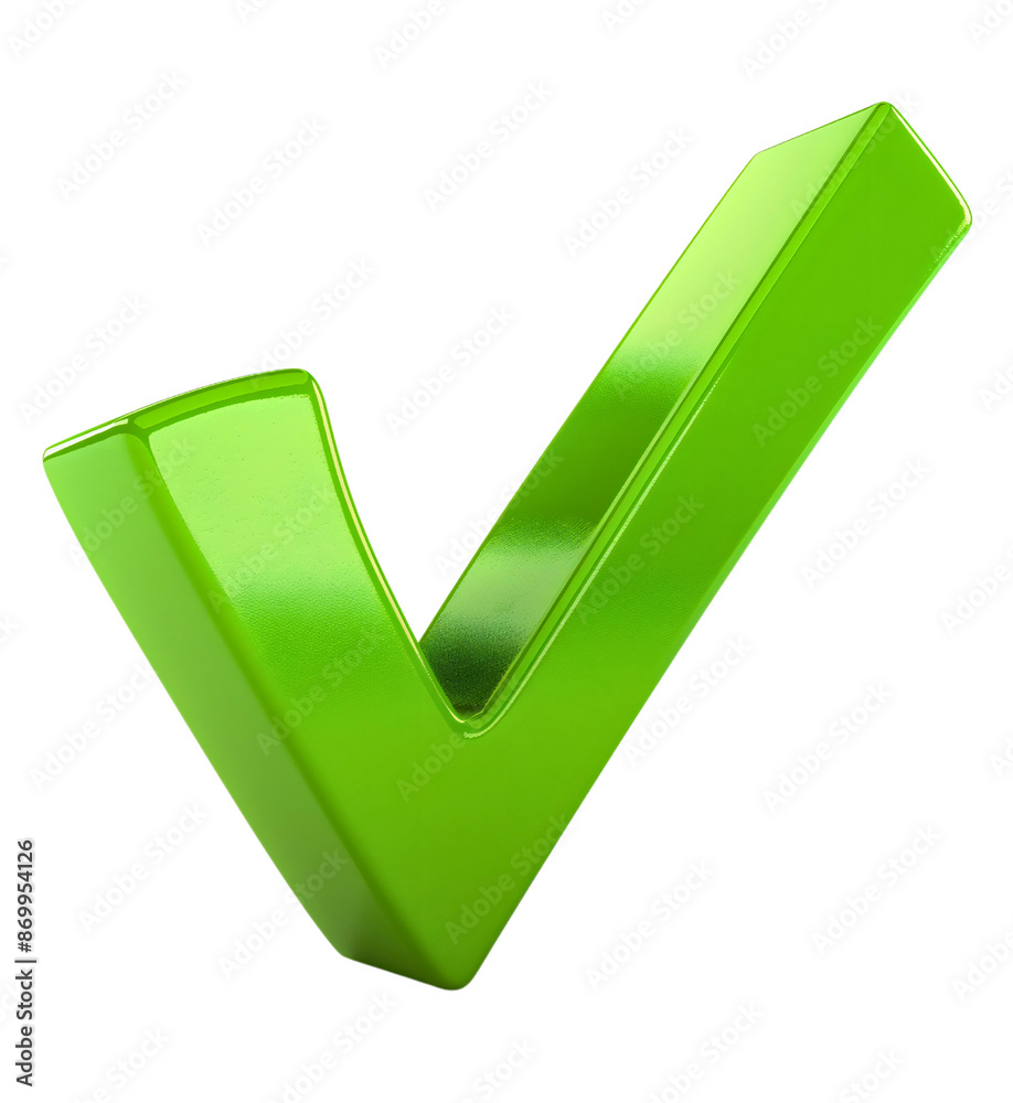 3d green check mark correct symbol or sign isolated on transparent ...