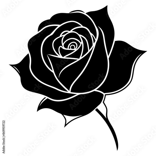 Rose silhouette Vector art illustration