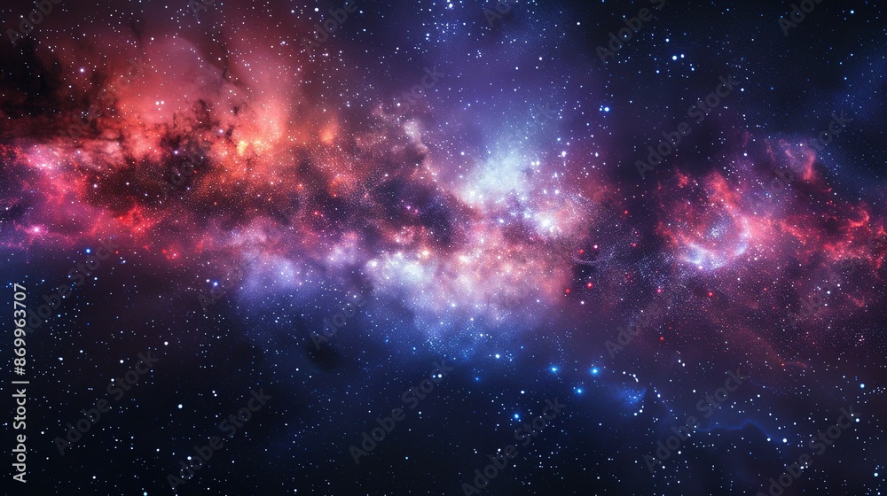 Naklejka premium Cosmic Nebula: A Symphony of Colors