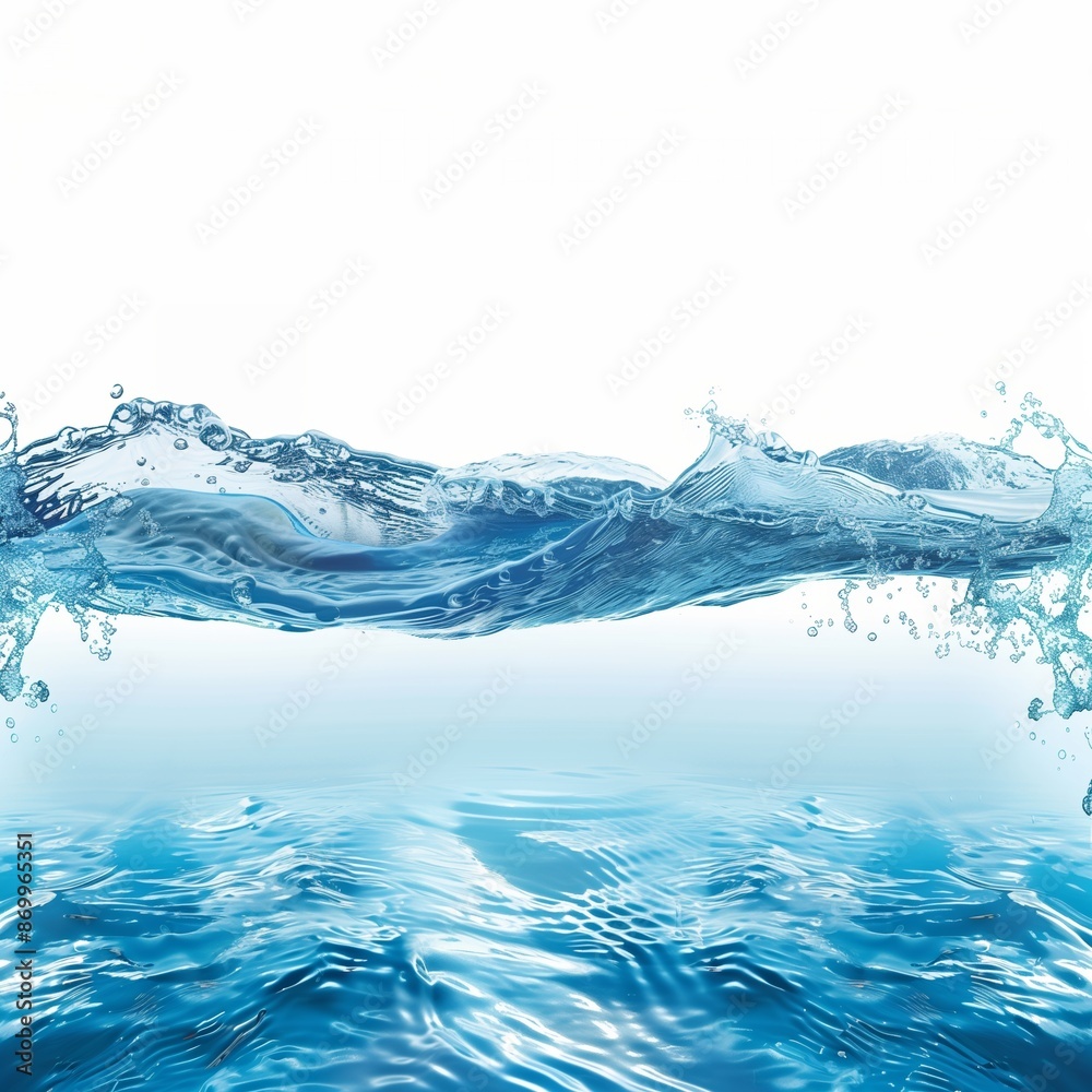 Underwater Blue Water Wave Background with Sandy Seabed Underwater Blue Water Wave Background with Sandy Seabed