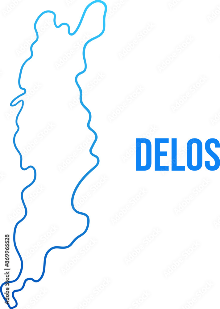 Delos map island simple flat linear blue gradient map Delos map island simple flat linear blue gradient map