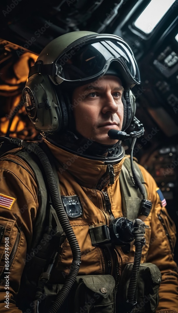 Fototapeta premium portrait of a pilot, captain in uniform