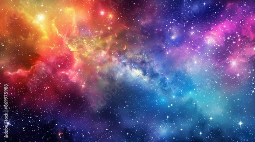 Cosmic Nebula With Stars And Galaxies © Koplexs-Stock