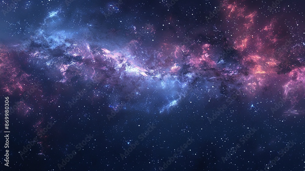 Obraz premium Cosmic Nebula With Dusty Clouds and Stars
