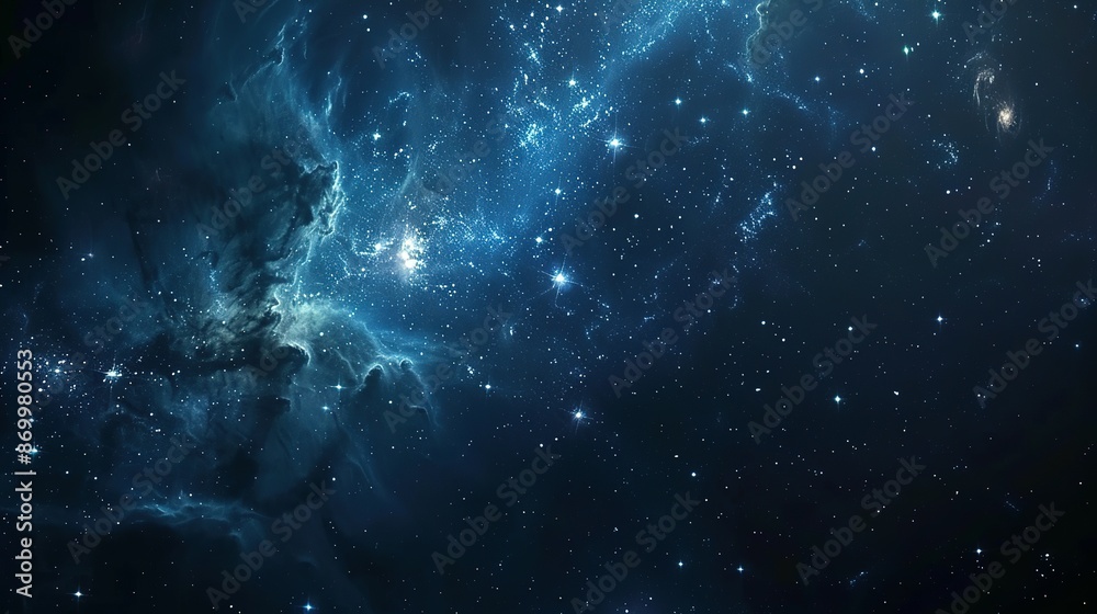 Naklejka premium Cosmic Nebula with Stars and Galaxies