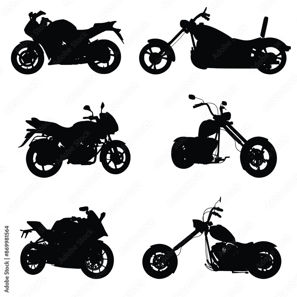 Obraz premium Motorcycle Silhouette Vector Illustration