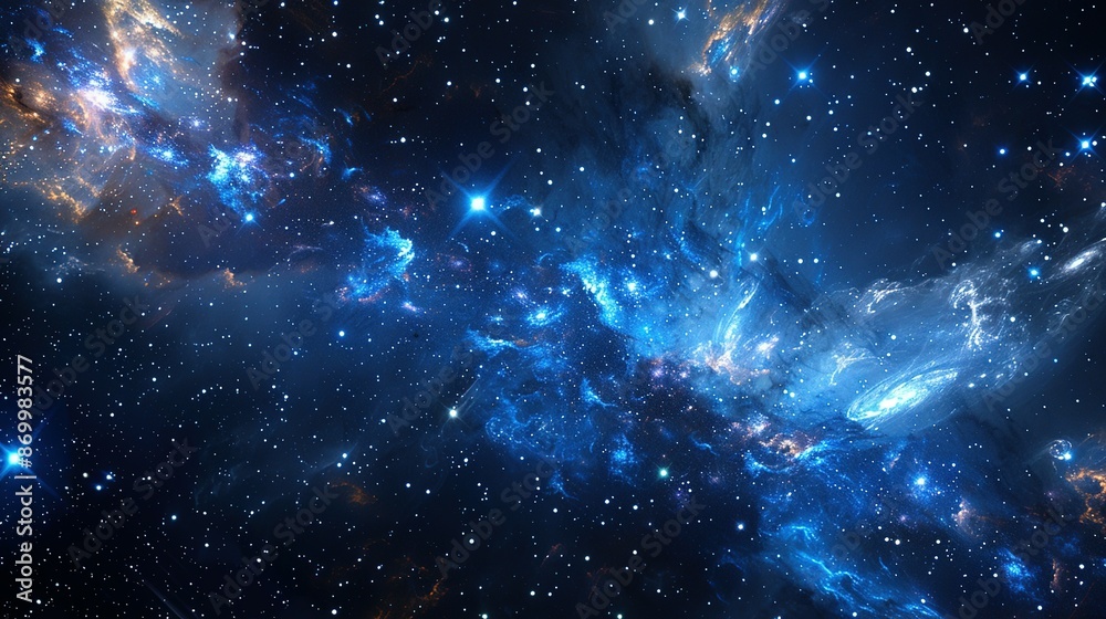 Obraz premium Cosmic Nebula with Sparkling Stars