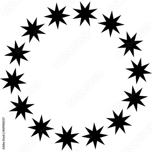 Stars circle round frame icon. Design element