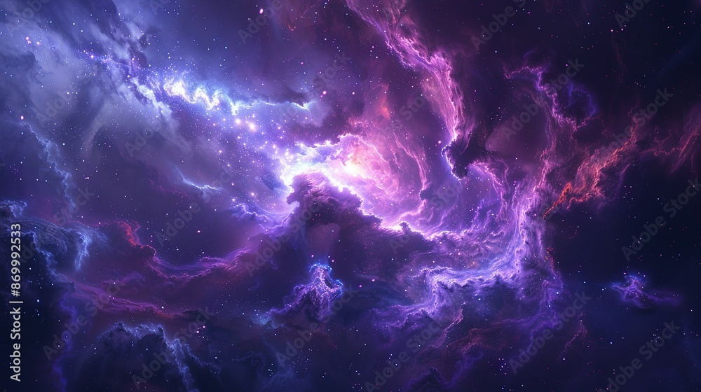 Cosmic Nebula with Vibrant Purple and Blue Hues Cosmic Nebula with Vibrant Purple and Blue Hues
