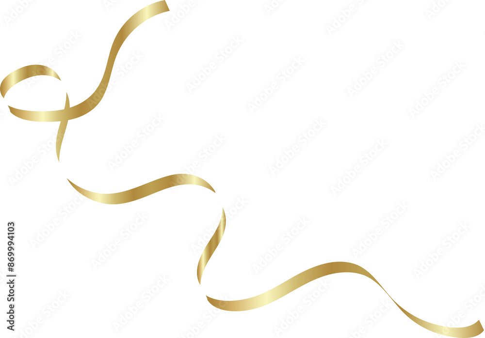Gold ribbon shadow. Decoration for holiday, new year Gold ribbon shadow. Decoration for holiday, new year