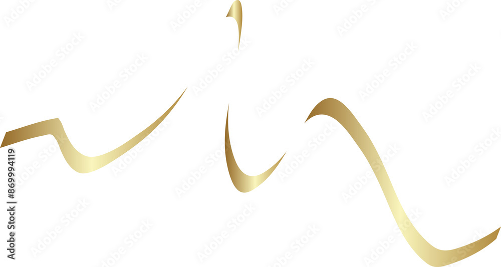 Obraz premium Gold ribbon shadow. Decoration for holiday, new year