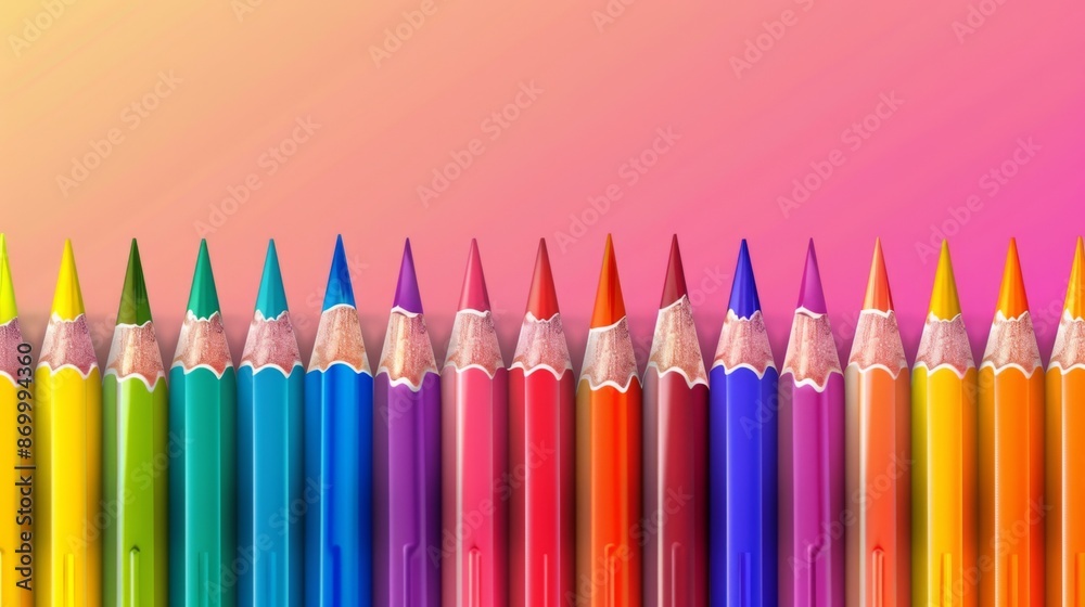 This image displays colorful pencils arranged vertically against a gradient background, representing creativity, artistic expression, and a visually appealing array of art supplies. This image displays colorful pencils arranged vertically against a gradient background, representing creativity, artistic expression, and a visually appealing array of art supplies.