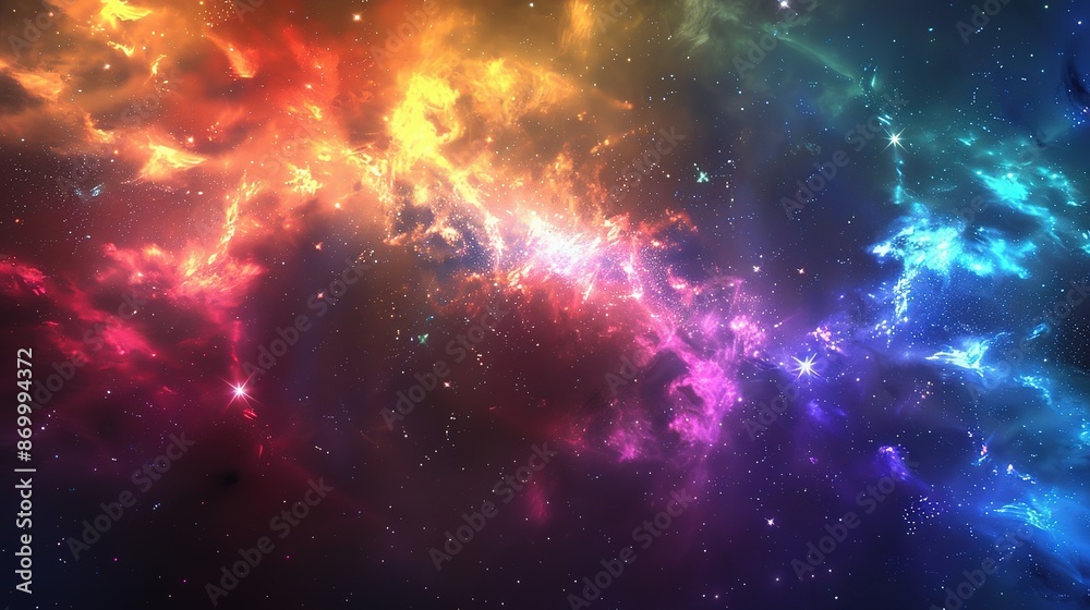 Cosmic Nebula with Vivid Colors Cosmic Nebula with Vivid Colors