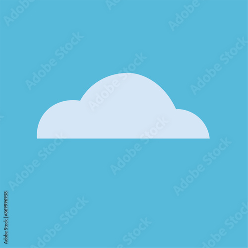 Cloud vector clip art flat illustration, cartoon cumulus cloud in blue sky