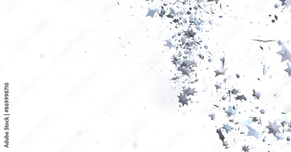 Starlit Christmas Shower: Mesmeric 3D Illustration Depicting Descending Holiday Star Particles Starlit Christmas Shower: Mesmeric 3D Illustration Depicting Descending Holiday Star Particles