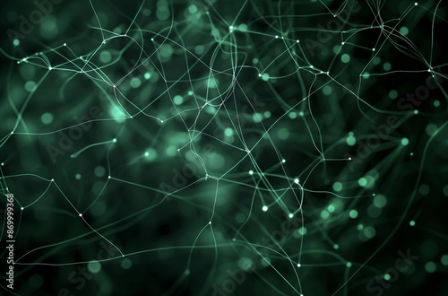 Green glowing network pattern