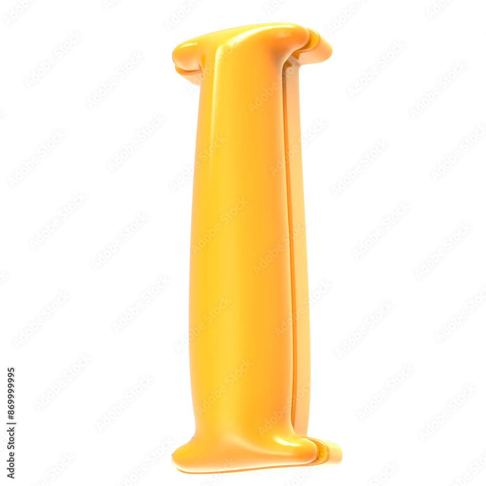 I Font Yellow 3D Render I Font Yellow 3D Render