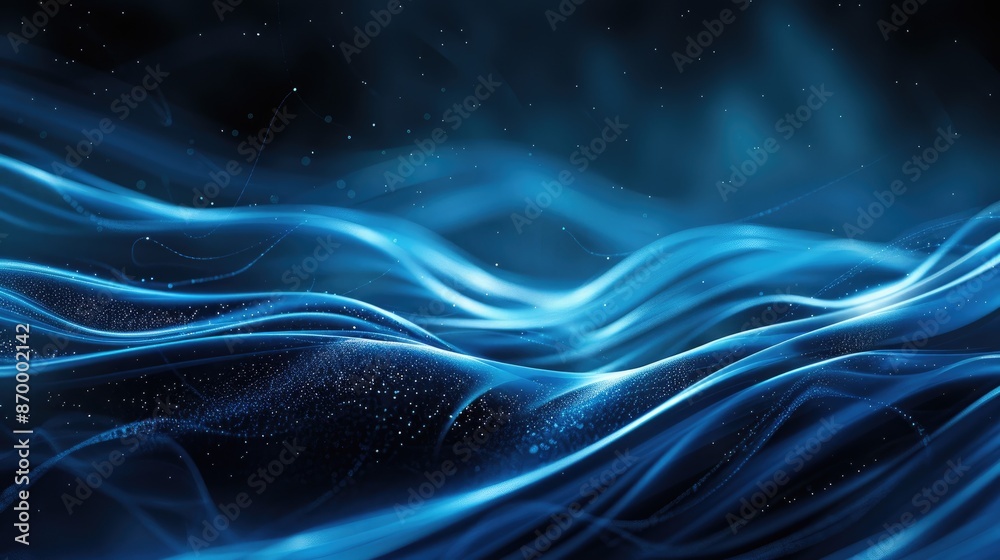 A blue wave with a lot of white specks. The image is a computer generated image A blue wave with a lot of white specks. The image is a computer generated image