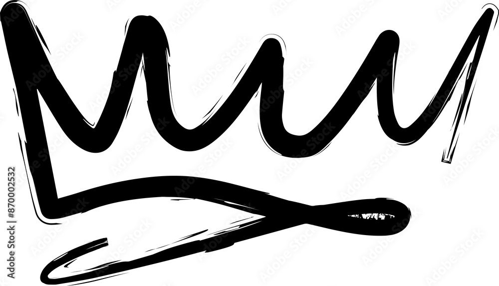Crown brush stroke, king and queen Crown brush stroke, king and queen