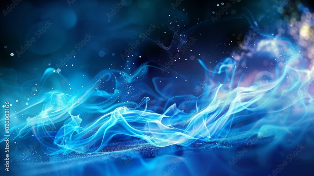 Abstract blue and white smoke on a dark background Abstract blue and white smoke on a dark background